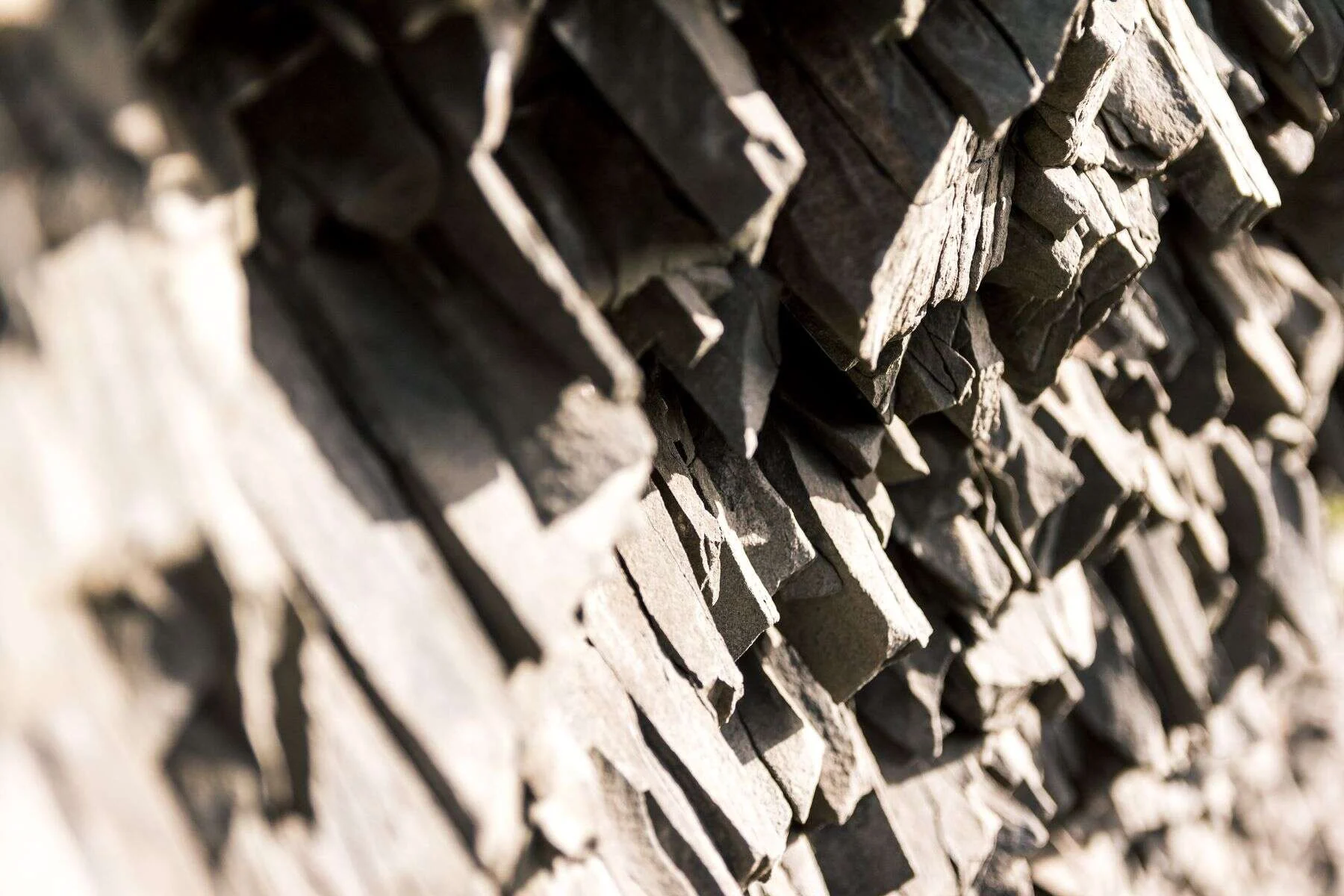 Close-up of basalt rock formation