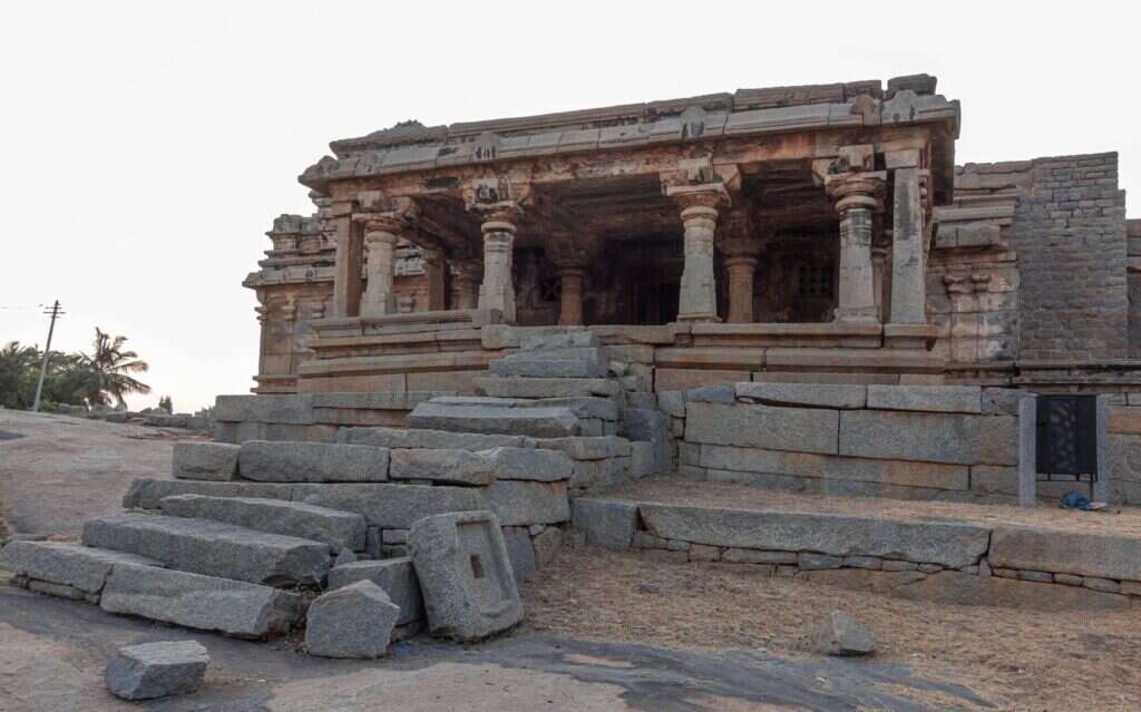 Ancient stone temple in India built from carved stone