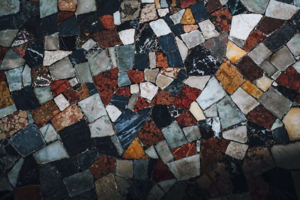Colourful stone mosaic pattern