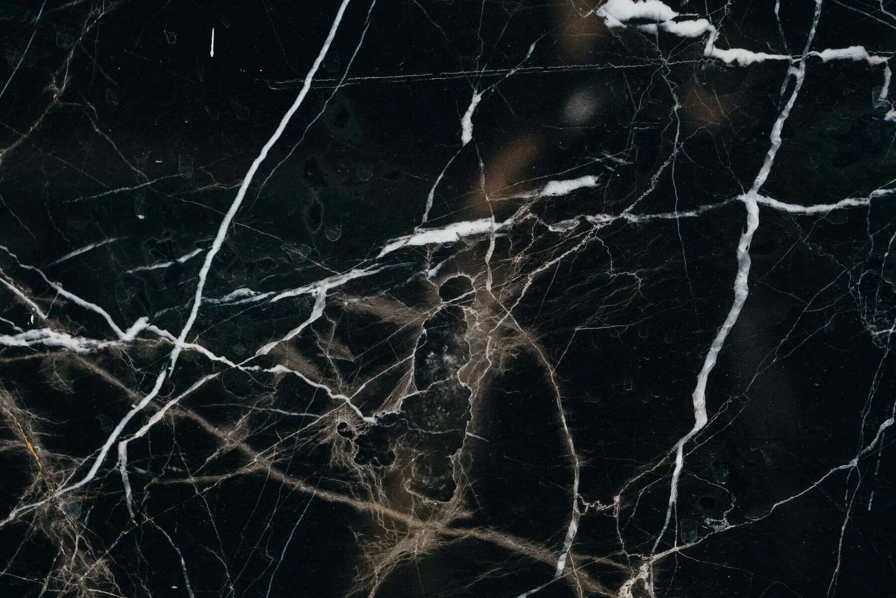 Black marble with fine white and gold veins